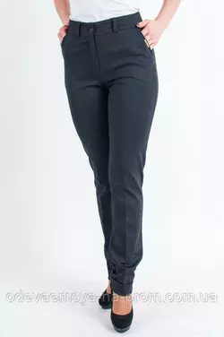 Трикотажные брюки с манжетами  "Рима " черные