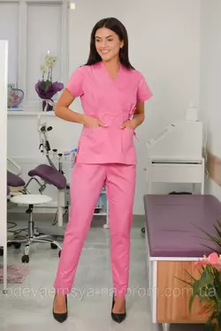 Женский медицинский костюм Эдельвика розовый