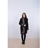 Пальто женское с вышивкой Принт чёрное