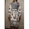 Махровый женский укороченный халат с оленями