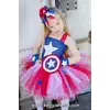 Карнавальное платье-юбка из фатина девочка- "Капитан Америка"