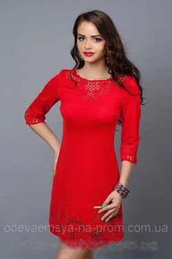 Женское платье красное с т. синим
