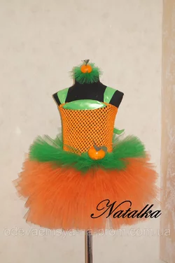 Карнавальное платье-юбка из фатина "Мандаринка 2"