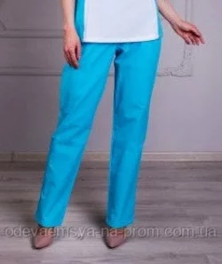 Женские медицинские брюки Ариша голубые