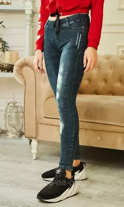 Клевые молодежные джинсы на резинке