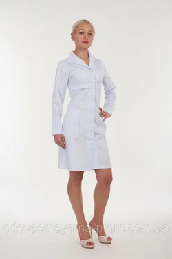 Модный женский медицинский халат на пуговицах