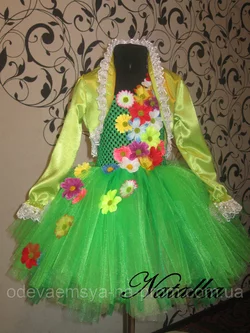 Карнавальний костюм, юбка-платье из фатина  "ВЕСНА"