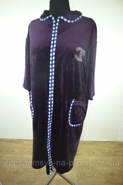Женский велюровый халат
