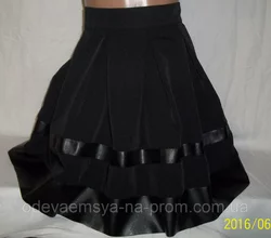 Шикарная юбка от производителя "Кожа" черная