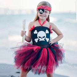 Карнавальное платье-юбка из фатина девочка- "Пиратка"