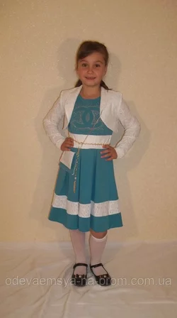 Детский  платье Шанель бирюза