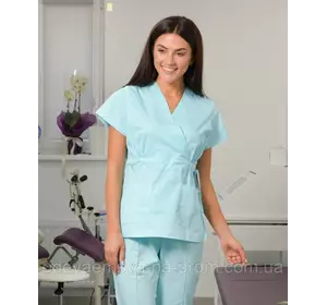 Женская медицинская блуза Эдельвика голубая