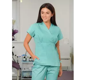 Женская медицинская блуза Эдельвика салатовая