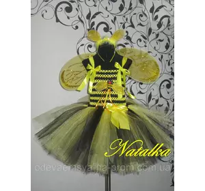 Карнавальная юбка-платье туту из фатина "Пчёлка"
