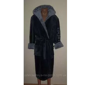 Купить недорого мужской банный халат серый большого размера