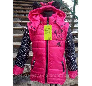 Куртка -жилетка для девочки малина