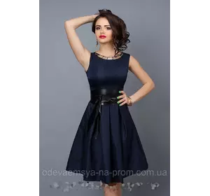 Модное Женское платье тёмно-синее