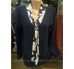 Теплая женская блуза с галстуком