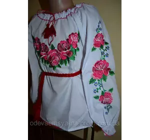 Блуза вышитая  нарядная для девочки р.152-170