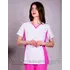 Женская медицинская блуза Ариша бело-розовая